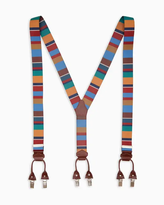 Bretella elastica unisex a righe multicolor azzurro
