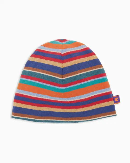 Calotta unisex pile azzurro righe multicolor