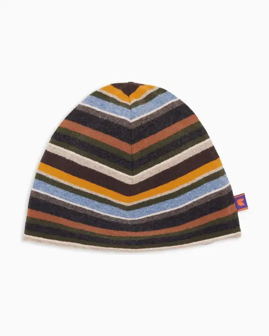 Calotta unisex pile grigio righe multicolor