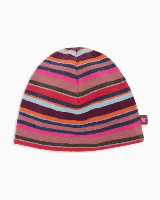 Calotta unisex pile rosa righe multicolor