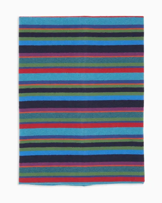 Scaldacollo multiuso unisex pile blu righe multicolor