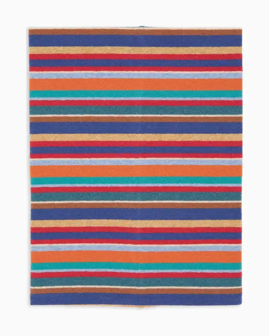 Scaldacollo multiuso unisex pile azzurro righe multicolor