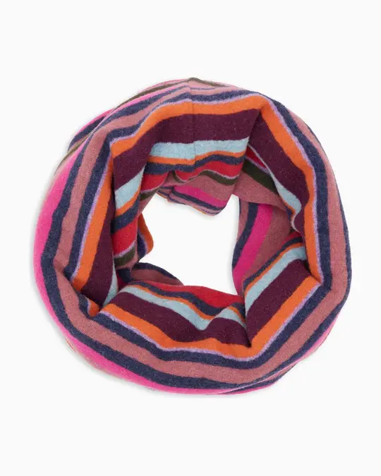 Scaldacollo multiuso unisex pile rosa righe multicolor