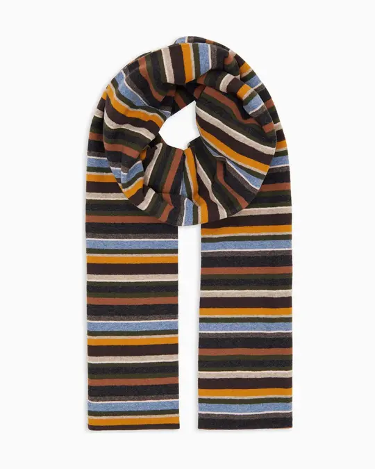 Sciarpa unisex pile grigio righe multicolor