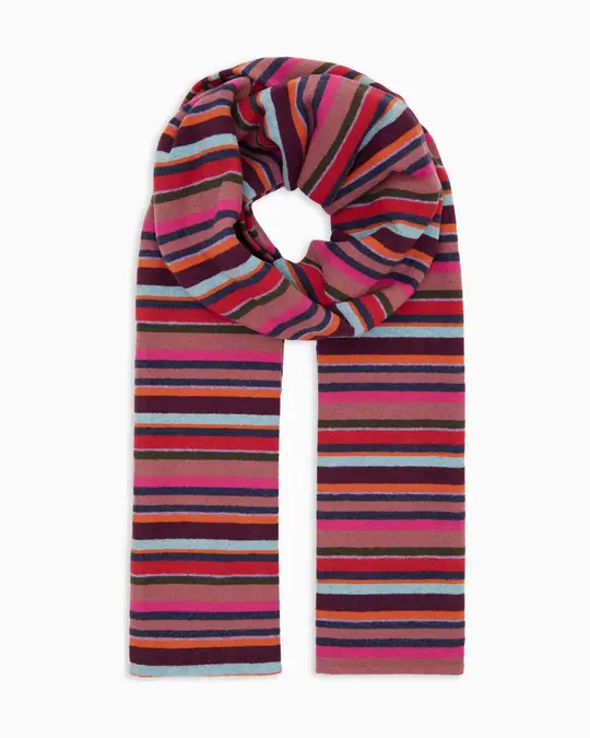 Sciarpa unisex pile rosa righe multicolor