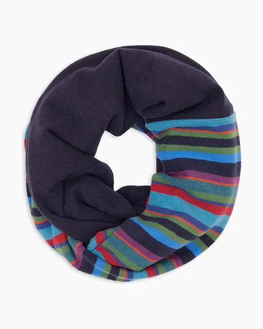 Scaldacollo unisex pile blu righe multicolor