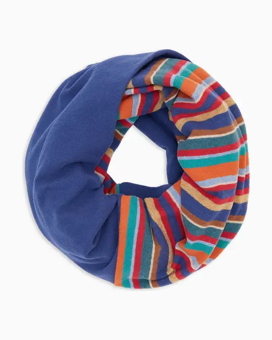 Scaldacollo unisex pile azzurro righe multicolor