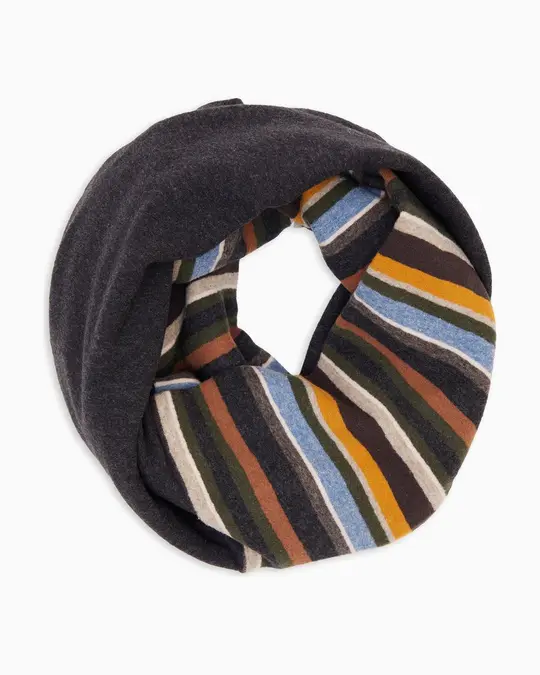 Scaldacollo unisex pile grigio righe multicolor
