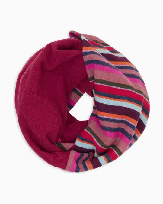 Scaldacollo unisex pile rosa righe multicolor