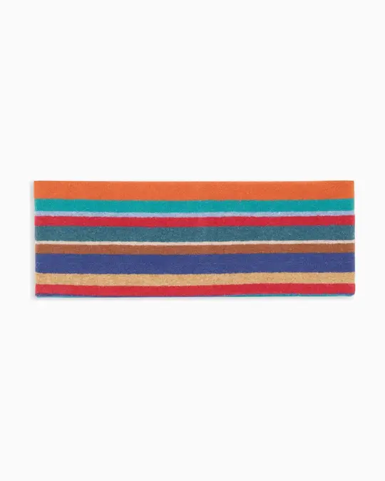 Fascia donna pile azzurro righe multicolor