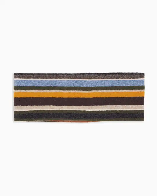 Fascia donna pile grigio righe multicolor