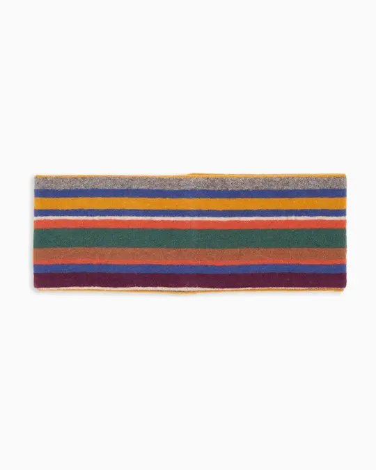 Fascia donna pile giallo righe multicolor