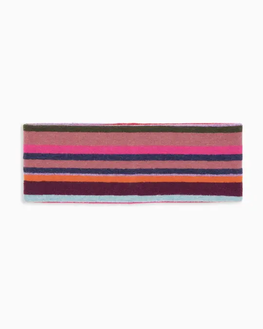 Fascia donna pile rosa righe multicolor