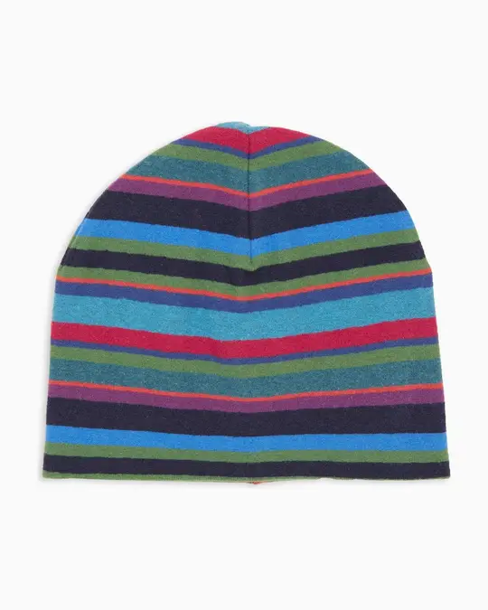 Calotta bambino pile blu righe multicolor