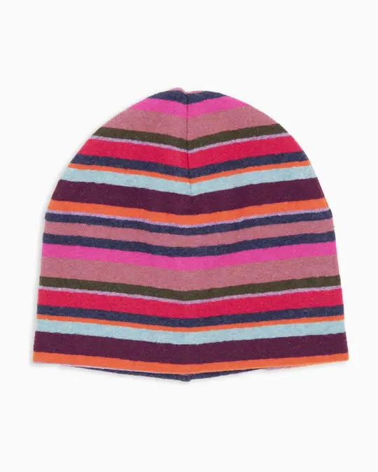 Calotta bambino pile rosa righe multicolor