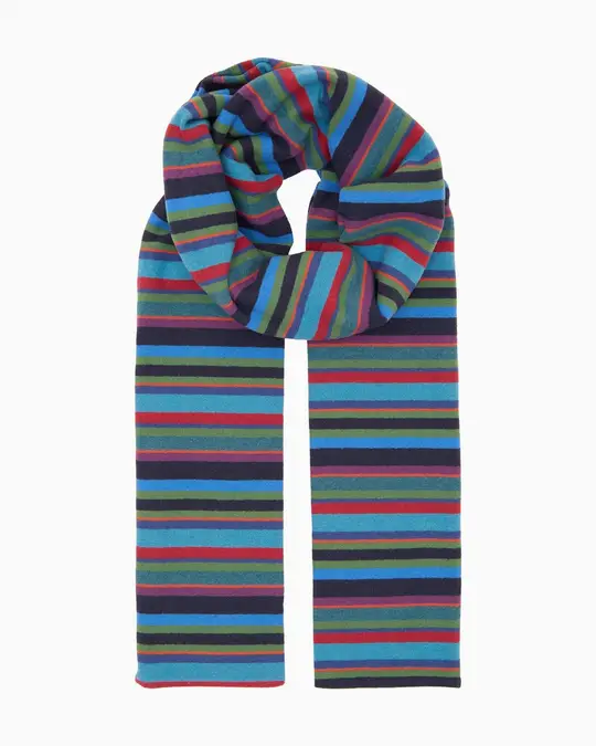 Sciarpa bambino pile blu righe multicolor
