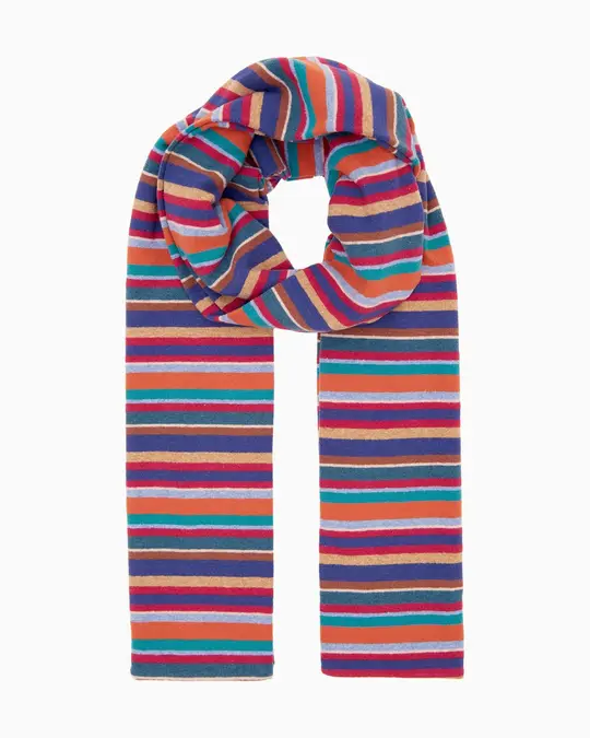 Sciarpa bambino pile azzurro righe multicolor
