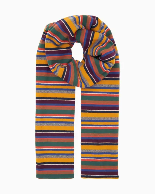 Sciarpa bambino pile giallo righe multicolor