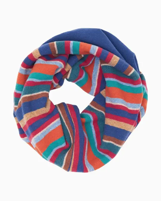 Scaldacollo multiuso bambino pile azzurro righe multicolor