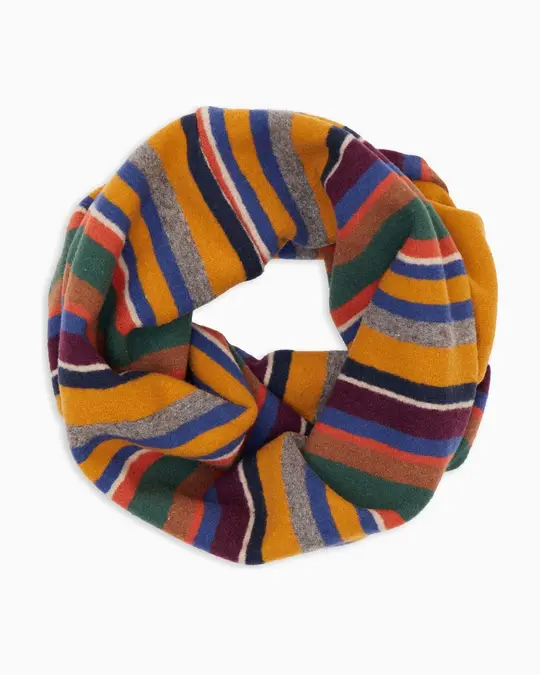 Scaldacollo multiuso bambino pile giallo righe multicolor