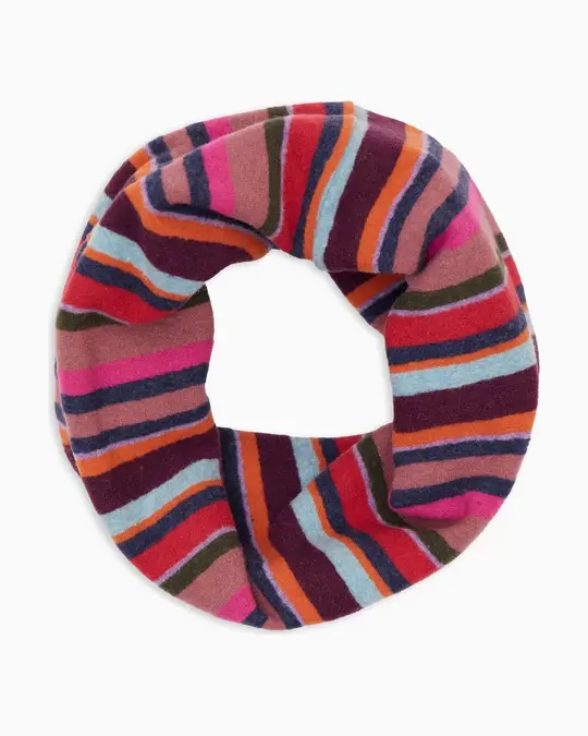 Scaldacollo multiuso bambino pile rosa righe multicolor
