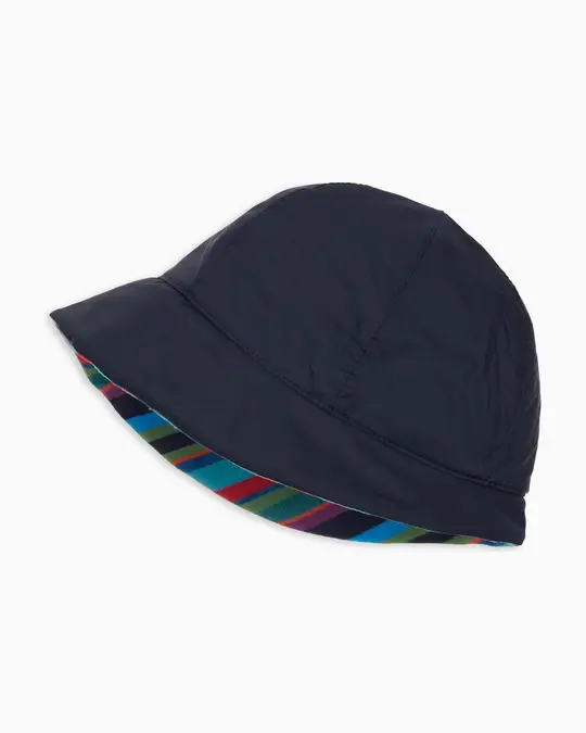 Cappello donna antipioggia blu tinta unita