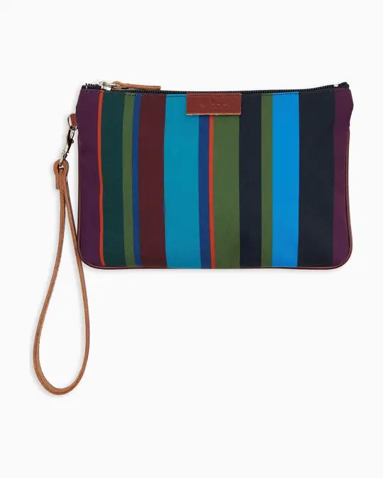 Bustina contemporary unisex righe multicolor blu