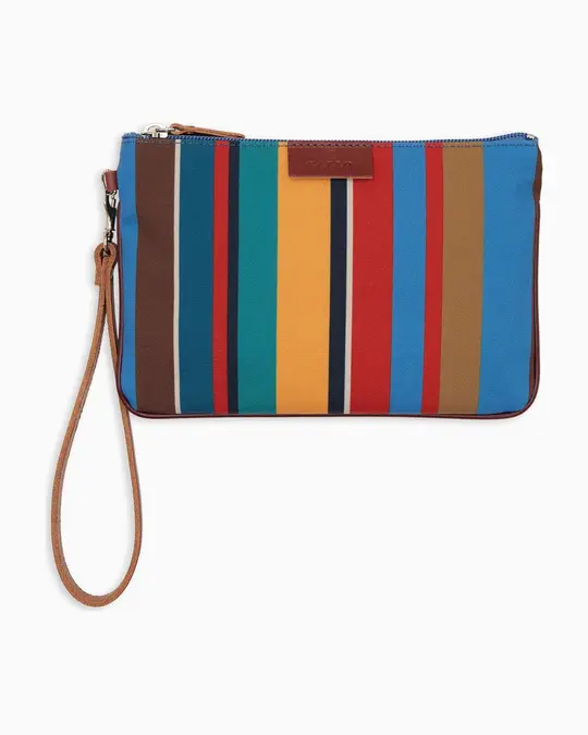 Bustina contemporary unisex righe multicolor azzurro