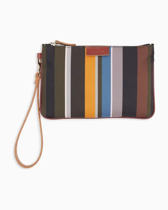 Bustina contemporary unisex righe multicolor grigio