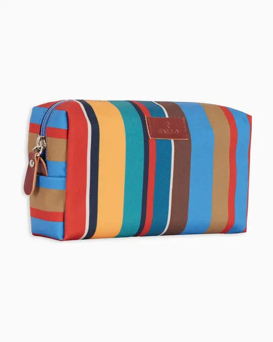 Pochette bauletto unisex righe multicolor azzurro