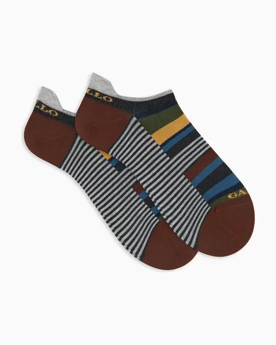 Sneakers uomo cotone leggero grigie righe multicolor e windsor