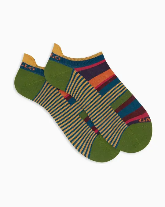 Sneakers donna cotone leggero blu righe multicolor e windsor