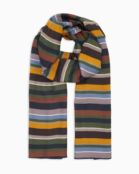 Sciarpa leggera unisex grigio righe multicolor