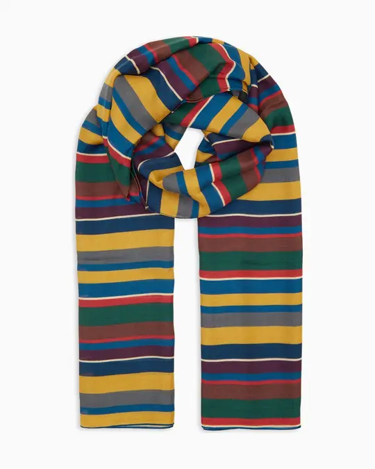 Sciarpa leggera unisex giallo righe multicolor
