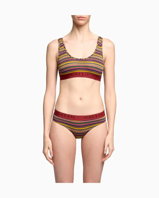 Slip intimo donna cotone giallo righe multicolor